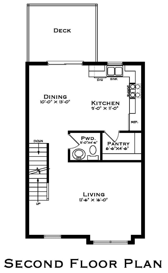 townhome bedroom floorplan  2nd floor at Hadley Place Apartments, Pennsylvania, 17025