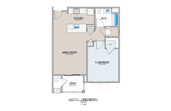 Floor Plan  1 bedroom apartment  at Rowen Place Apartments, Hanover