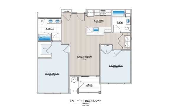 Floor Plan  2 bedroom apartment  at Rowen Place Apartments, Pennsylvania