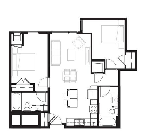 a black and white floor plan of a house