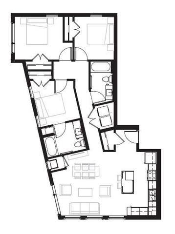 a black and white floor plan of a house