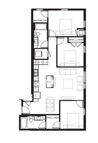 a black and white floor plan of a room