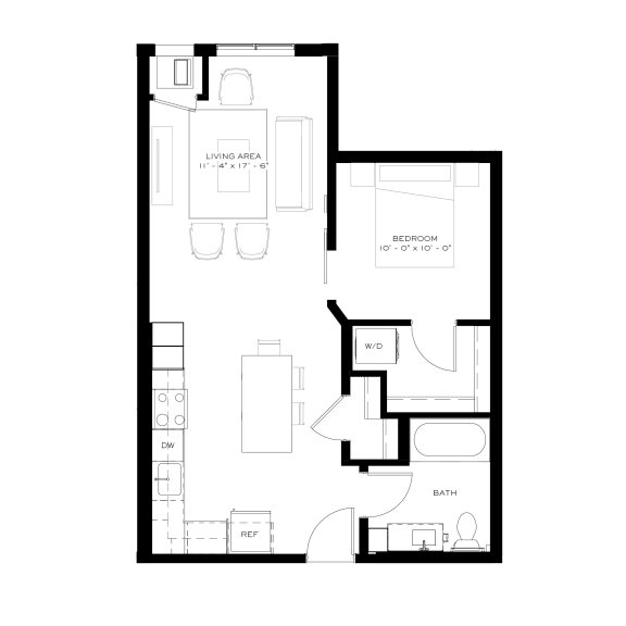 The Townline  - Merilee floor plan floor plan of 55 north luxury apartments to rent in the north end of boston