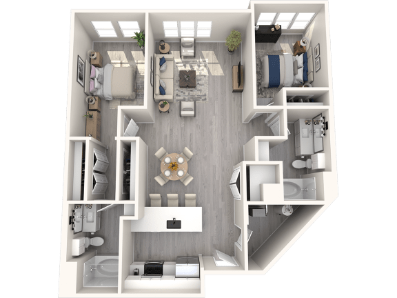 a floor plan of a 2100 sq ft apartment