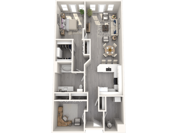 a floor plan of a 2100 sq ft apartment