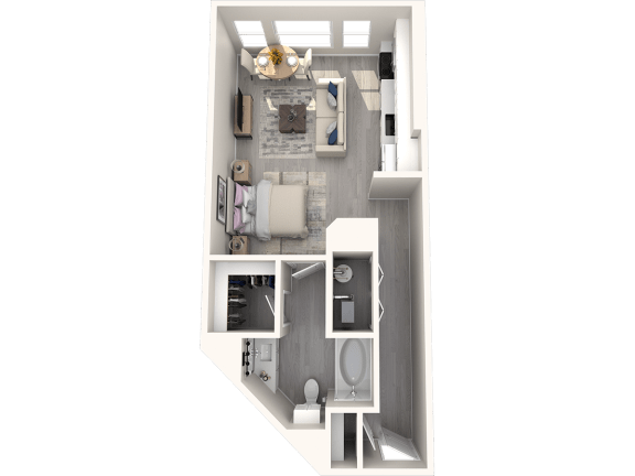 a1 floor plan  1 bedroom  129