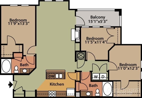 1000 West Apartments Anson Floor Plan