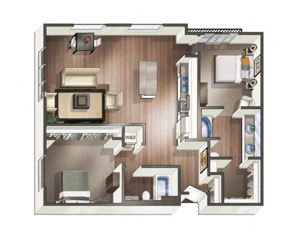 a floor plan of a house with a bedroom and a kitchen