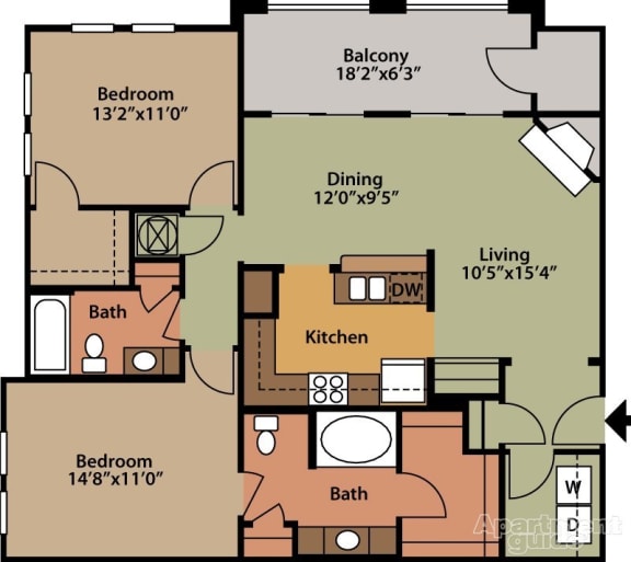 1000 West Apartments Calhoun Floor Plan