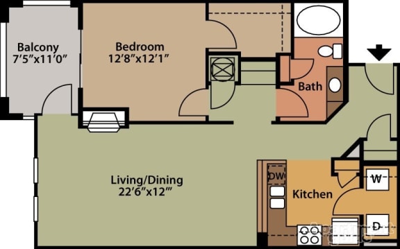 1000 West Apartments Elliott Floor Plan