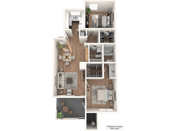 the  floor plan of the house with the living room and bedrooms