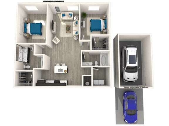 A blue car is shown in the bottom right corner of the image.