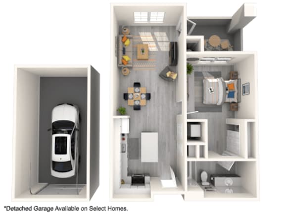 A detached garage is available on select homes.