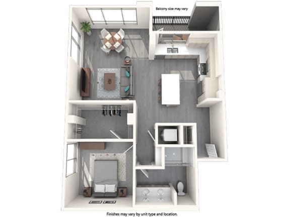 a 1 bedroom floor plan  1190 square feet