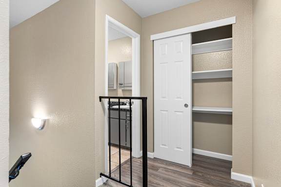 Hallway with closet and bathroom door access at Cedar Park Apartments, Chico, CA 95926