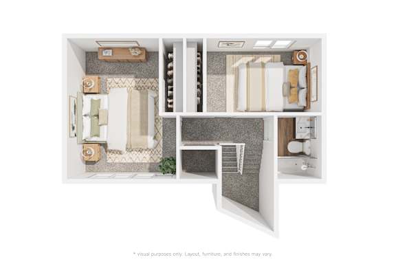 Two bedroom one bath floorplan at OSM Properties Homes & Apartments, Chico, CA