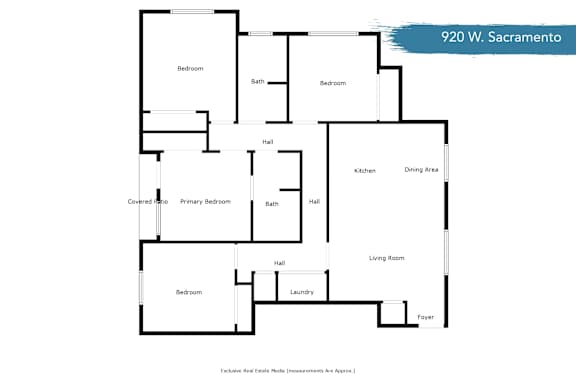 4 bed two bath floorplan at OSM Properties Homes & Apartments, Chico, CA 95926