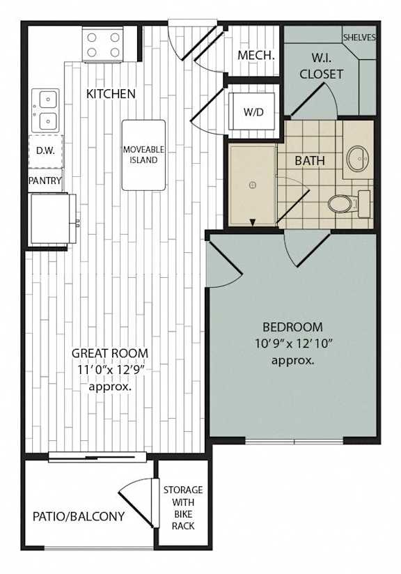 1 bed 1 bath at Arise Riverside Apartments, Austin, Texas