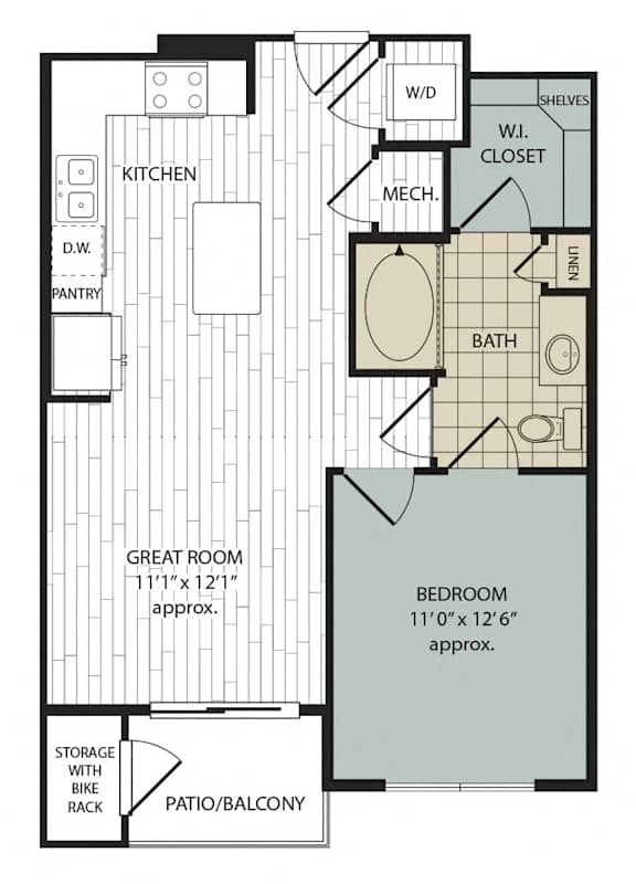 1 bed 1 bath A at Arise Riverside Apartments, Austin