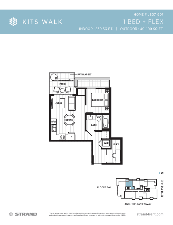 Floor Plan  1 Bedroom Flex