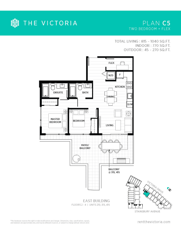 the victory executive residences 2 bedroom floor plans type c6