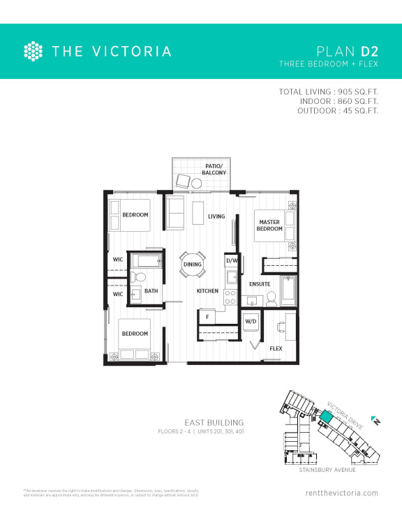 the victory 2 bedroom floor plans type d2