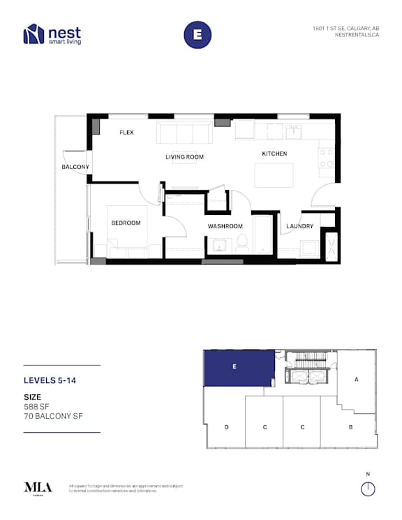 A floor plan for a Nest home showing the layout of the bedrooms and common areas.