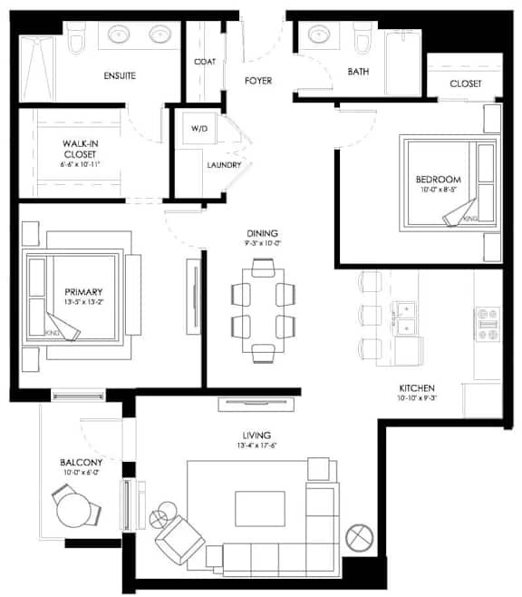 Floor Plan  a floor plan of a house with bedrooms and a living room