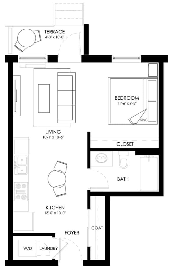 a floor plan of a small house with a bathroom and a living room