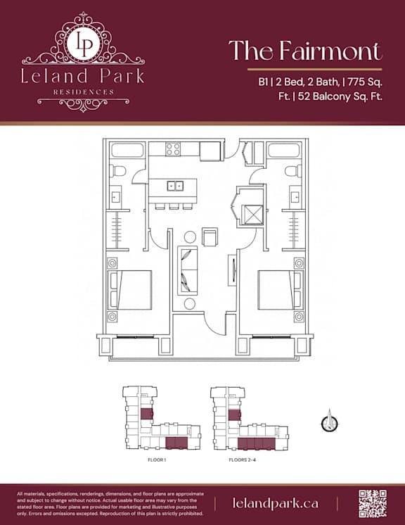 A floor plan for a property at Leland Park Residences.