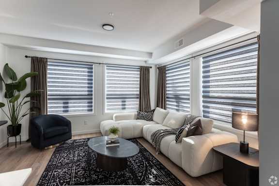 Living Room Interior at The Pointe at Riverview, Alberta