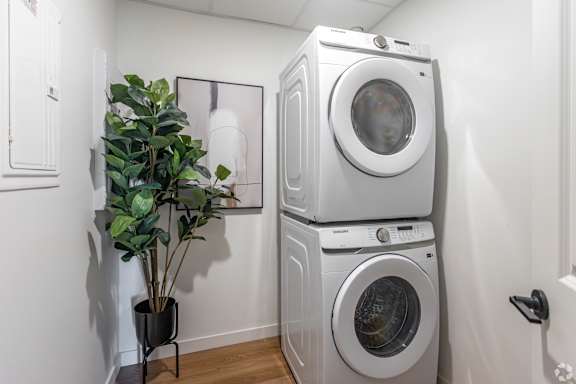 Stacked Washer Dryer at The Pointe at Riverview, Edmonton, AB T6M 3H4