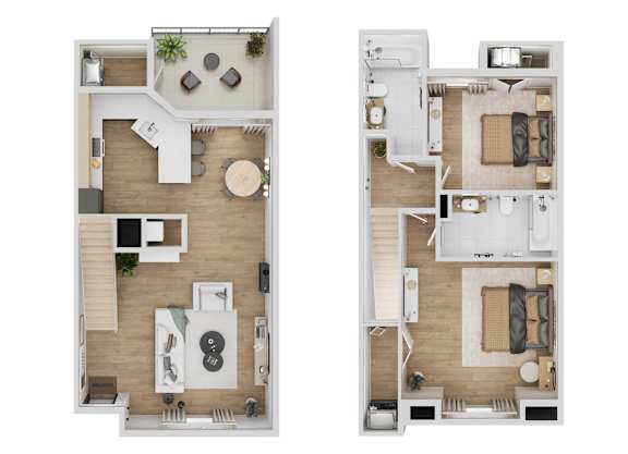 Two images of a floor plan of a house.
