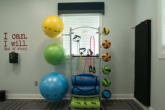 Fitness Center With Yoga/Stretch Area at The Lakes, Allentown