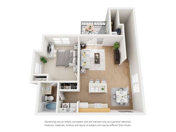 A white floor plan of a house with furniture and appliances.