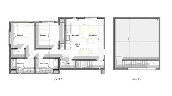 Floor Plan  2 Bed 2 Bath Townhome A Floorplan at Alena on Haley, Santa Barbara, CA, 93101