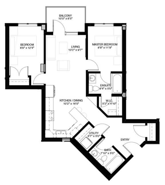 the floor plan of the suite