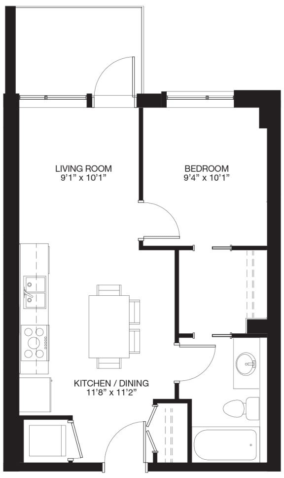 Jr. 1-Bedroom / 1-Bathroom