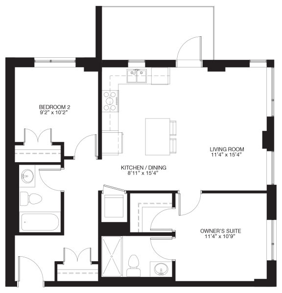 2-Bedroom / 2-Bathroom