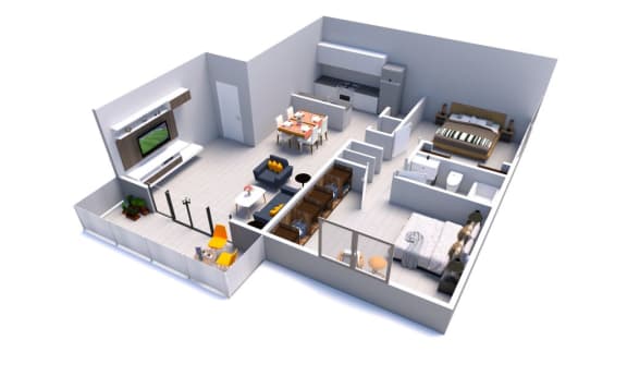 The Camila Floor Plan at Southern Oaks Apartments