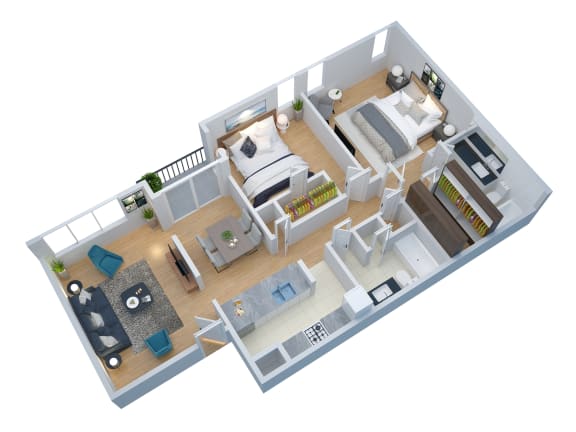 bedroom floor plan an in 3d