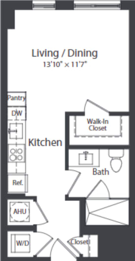 A1_FloorPlan at Coda on Half Apartments, Washington, DC