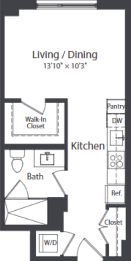 A2_FloorPlan at Coda on Half Apartments, Washington