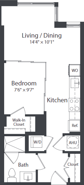 Floor Plan  B1_FloorPlan at Coda on Half Apartments, District of Columbia