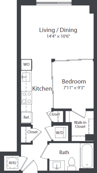 B2_FloorPlan at Coda on Half Apartments, District of Columbia, 20003