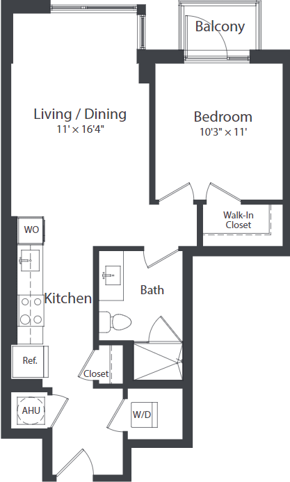 B3_FloorPlan at Coda on Half Apartments, Washington, DC