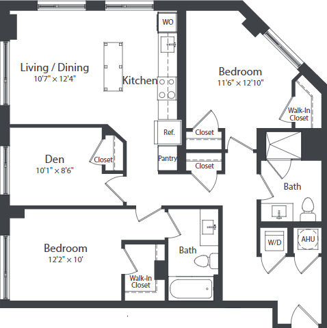 D3_FloorPlan  at Coda on Half Apartments, Washington, DC 20003