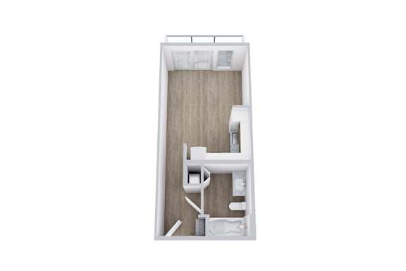 E1 Floor Plan at Placemakr Downtown Austin, Texas, 78701
