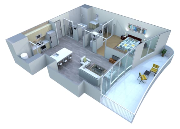 1 Bed | 1 Bath — Large Balcony