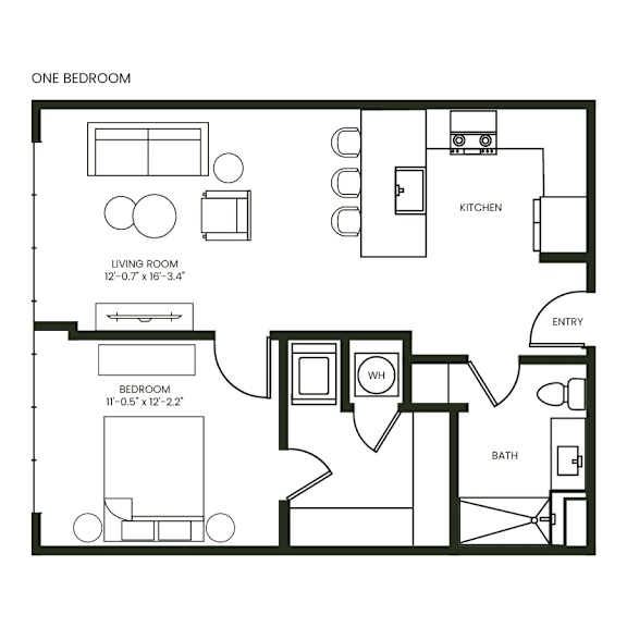 1 bed 1 bath at Anthem House Apartment , Huntsville, Alabama